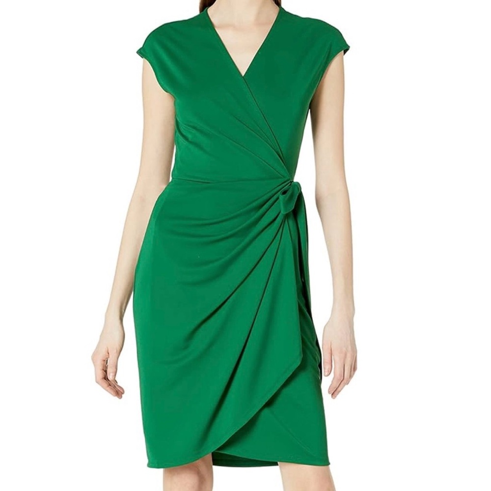 Lark & Ro Green Wrap Dress